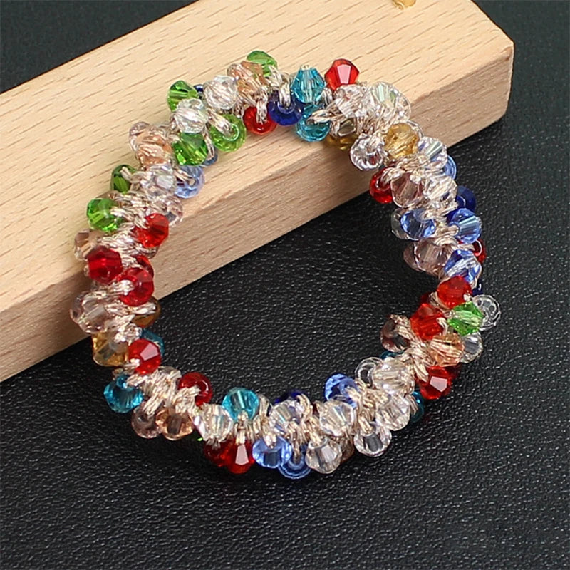 Crystal Cherry Rhinestone Scrunchie | Sparkly Hair Tie Women