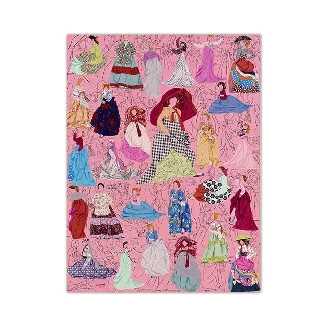 Korean Hanbok Traditional Canvas Wall Art | Vintage Asian Poster