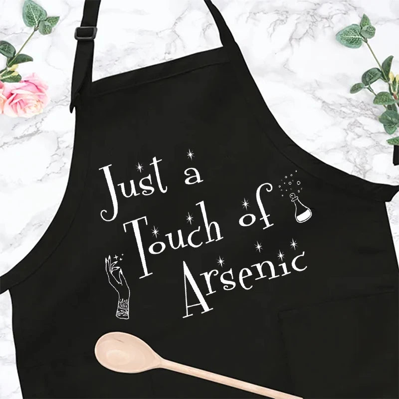 Gothic Black Apron | Goth Bride Halloween Bachelorette Gift Novelty Kitchen Apron Peaceful Pleasures Health and Wellness