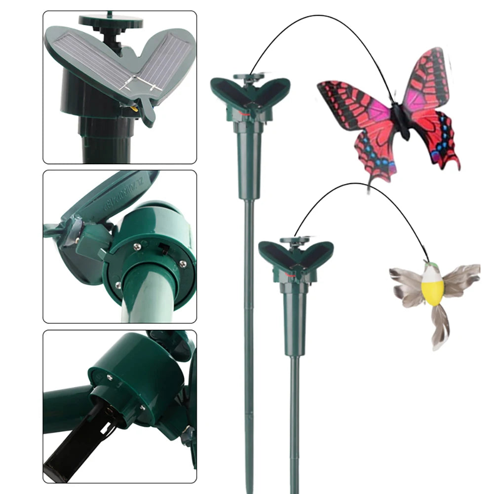 1-3Pcs Solar Powered Flying Wobble Fluttering Butterfly Ornament Cute Animal Solar Flying Butterfly Decor Yard Outdoor Decor Peaceful Pleasures Health and Wellness