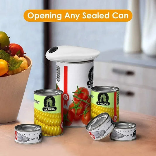 Electric Can Opener Multifunctional Plastic Bottle Opener Kitchen Small Tool Safety Smooth Jar Bottle Opener Without Battery Peaceful Pleasures Health and Wellness