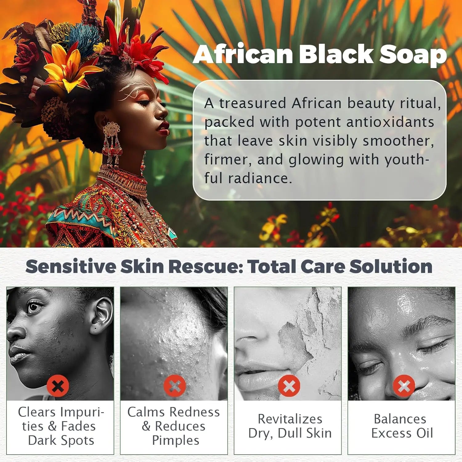 Raw African Black Soap for Oily Skin, Dark Spots Pure & Natural Ingredients - Organic Face and Body Wash Soap Peaceful Pleasures Health and Wellness