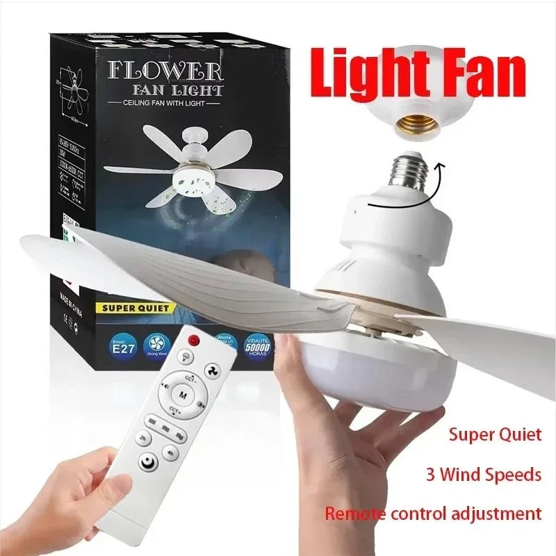 E27 LED 30W Ceiling Fan Light with Remote | Dimmable 3-Speed