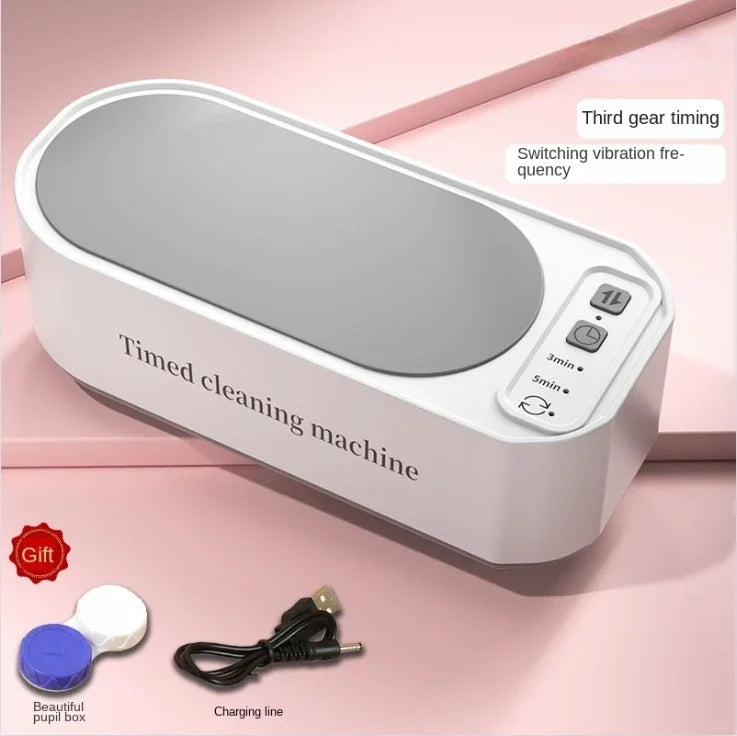 High Frequency Ultrasonic Clean Timing Ultrasonic Glasses Cleaning Ultrasound Jewelry Cleaner Machine for Jewelr and Toothbrush Peaceful Pleasures Health and Wellness white