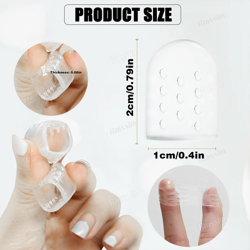 2/10Pcs Silicone Toe Caps Anti-Friction Breathable Toe Protector Gel Toe Cap Protector Cushions Prevents Blisters Toe Foot Care Peaceful Pleasures Health and Wellness