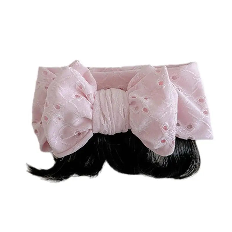 Infant Bowknot Headband with Faux Bangs | Baby Girls Hairband