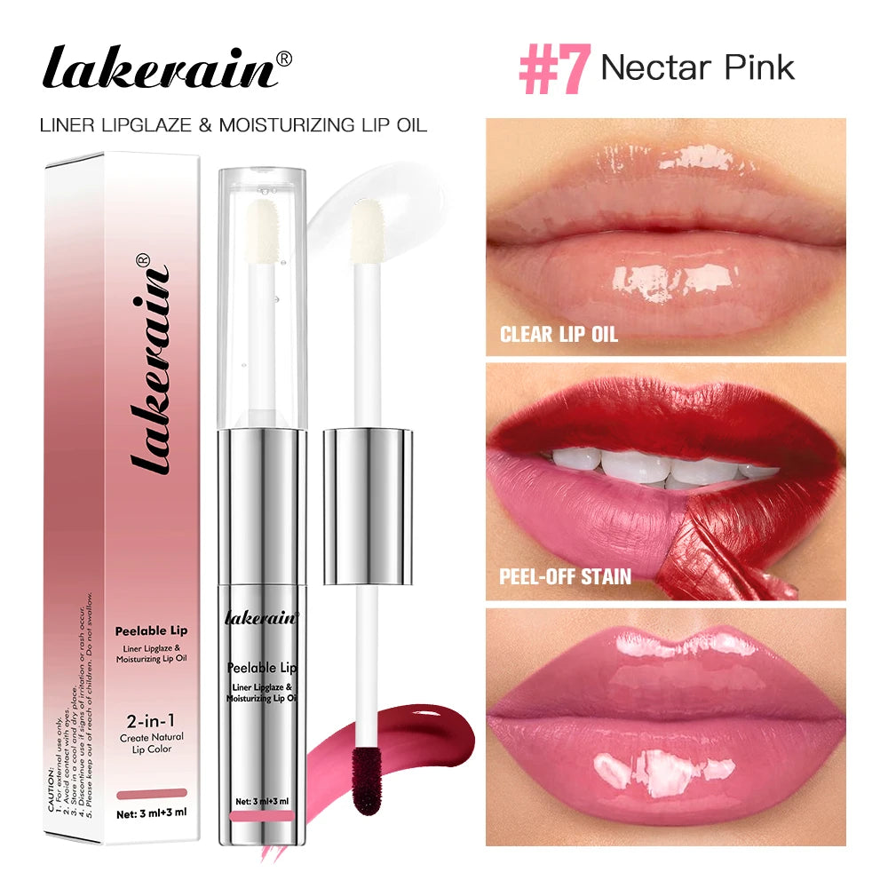 Peel Off Lip Liner & Lip Gloss Duo – Waterproof Matte Long Lasting Lip Liner & Gloss Peaceful Pleasures Health and Wellness 7Nectar Pink