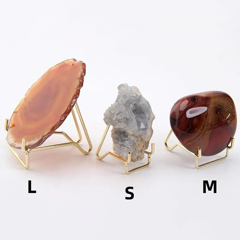Metal Easel Display Stand for Crystals, Geodes & Minerals