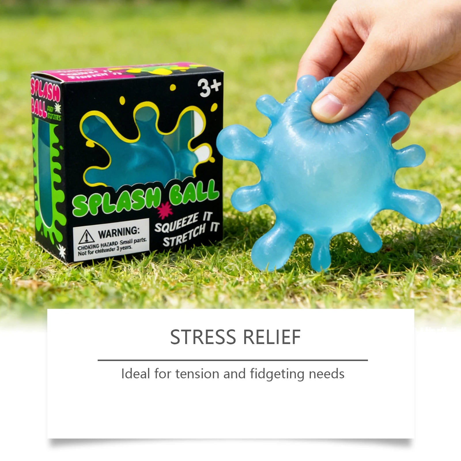Splash Shaped Squeeze Ball Slow Rebound Stress Relief Fidget Toy Anti Anxiety Office Relaxation Toys Play Gift For Adults Kids Peaceful Pleasures Health and Wellness