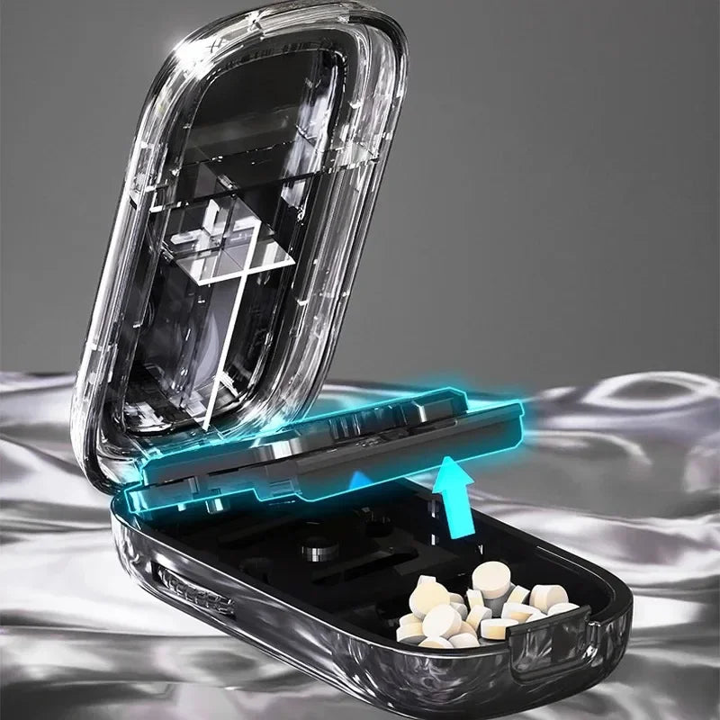 Multi- Functions Pill Cutter Portable Drug Tablet Storage Box 1/3, 2/1, 4/1 Pill Splitter Medicine Dustproof Divider Organizer Peaceful Pleasures Health and Wellness
