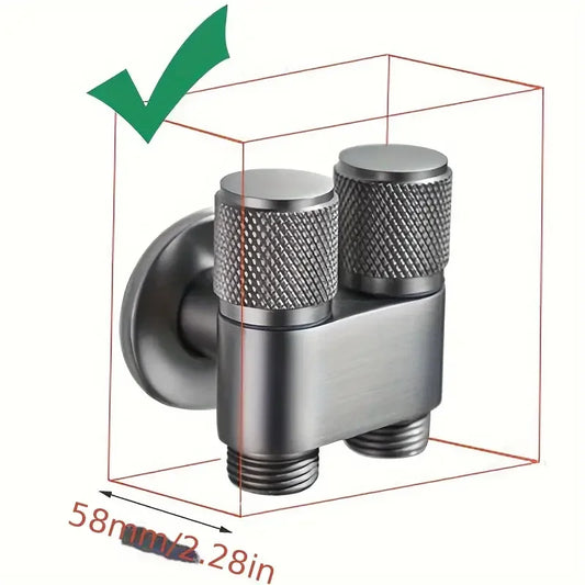 Dual Outlet Corner Valve G1/2 – 1-In 2-Out Alloy Angle Valve Corner Angle Valve Peaceful Pleasures Health and Wellness