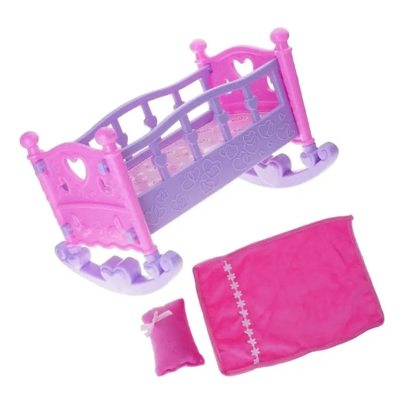 Miniature Dollhouse Bed Assembly Kit – Pretend Play Toy for Kids