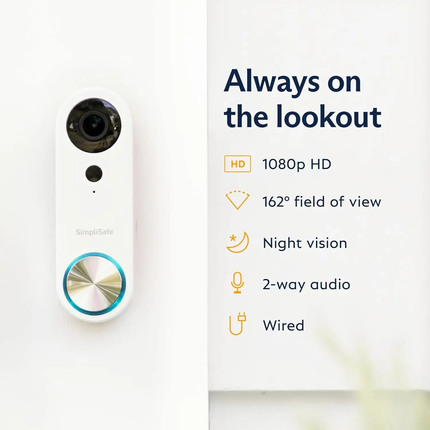 Wired Doorbell Camera, 1080p HD Video, Night Vision, 2-Way Audio, Compatible with Home Security Systems Peaceful Pleasures Health and Wellness