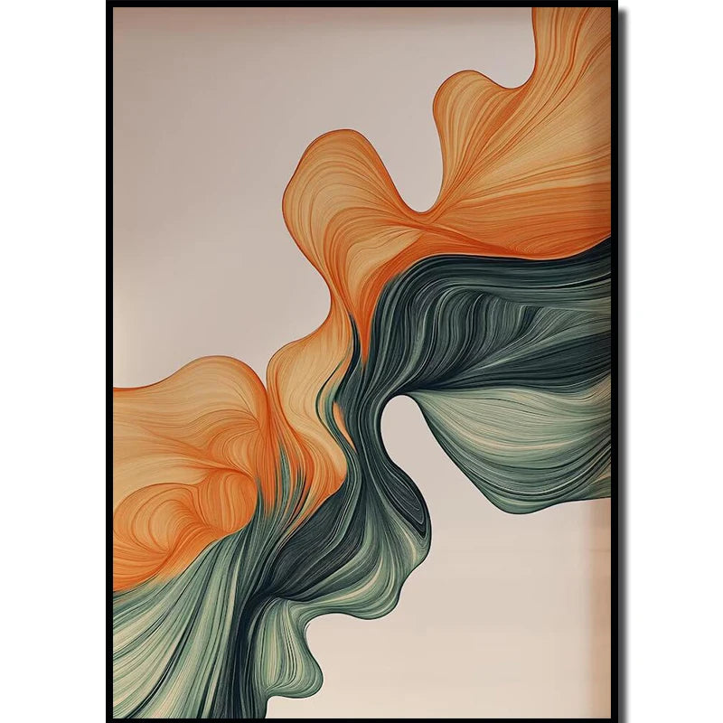 Sage Green Burnt Orange Modern Wall Art Canvas painting , Medieval Modern Wall Art Printed Poster, Home Wall Decoration Gift, Peaceful Pleasures Health and Wellness DD054-01 50x70cm Unframed