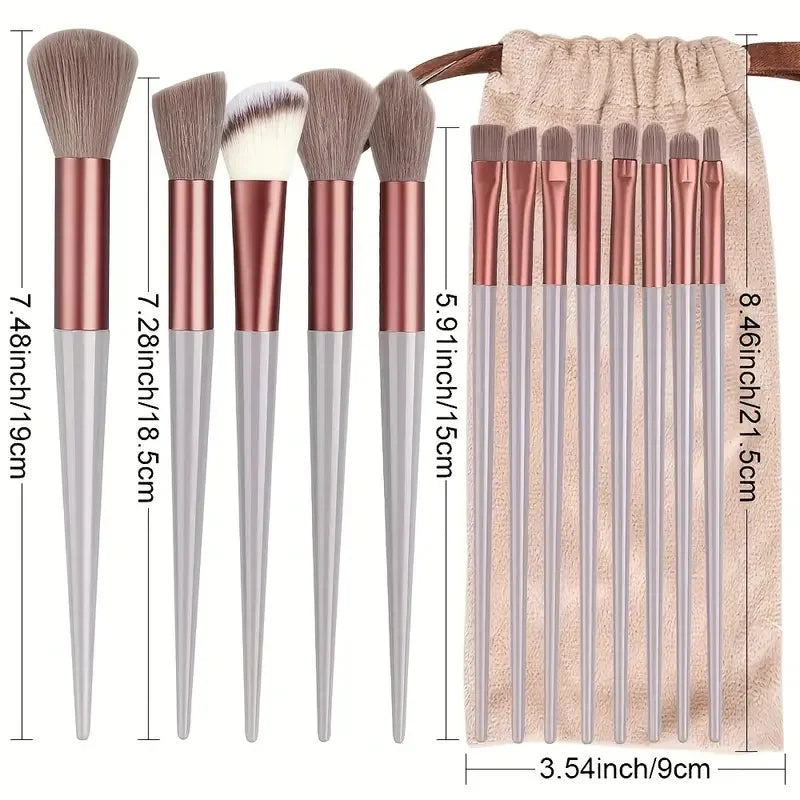 RUNTOIN 13-Piece Professional Makeup Brush Set – Travel Kit