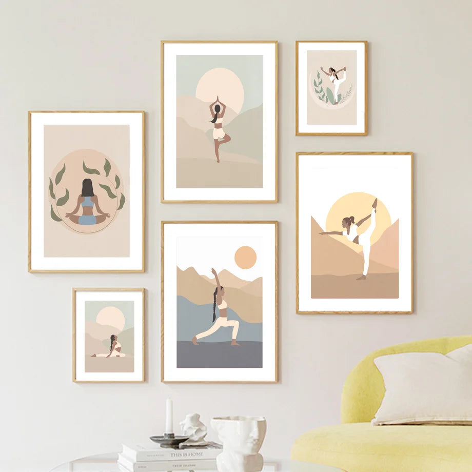 Calming Zen Canvas Painting Nordic Posters Prints Wall Art Pictures For Living Room Home Decor Boho Lotus Yoga Girl Meditation Peaceful Pleasures Health and Wellness