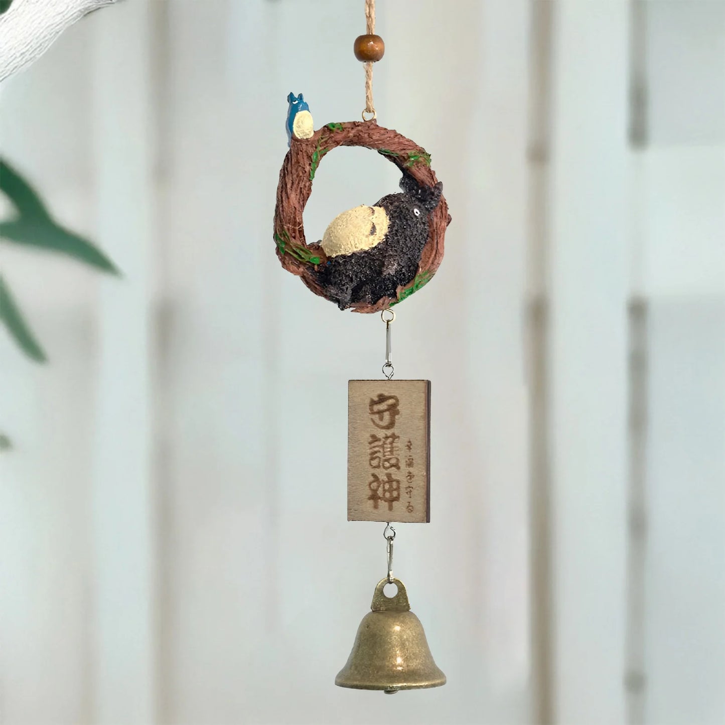 Japanese Copper Wind Chime Bell Outdoor Decor Sleepy Cat Wind Chime Decor Copper Furin Bell Wind Chime Peaceful Pleasures Health and Wellness