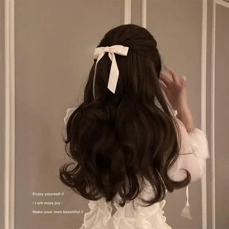 Fashion Cute Fabric Hair Bow Hairpin Women Ribbon Clips Headwear