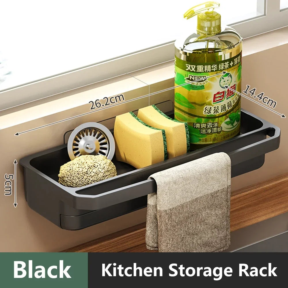 Kitchen Sink Organizer – Self-Draining Sponge & Soap Holder