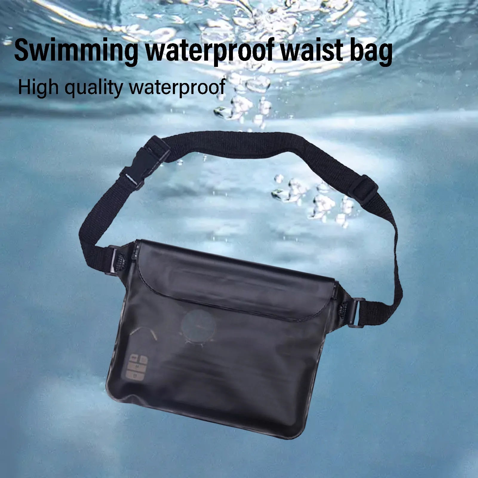 Sports Fanny Pack Crossbody Bag PVC Waterproof Multifunctional Fanny Pack for Camping Hiking Travel Use Peaceful Pleasures Health and Wellness