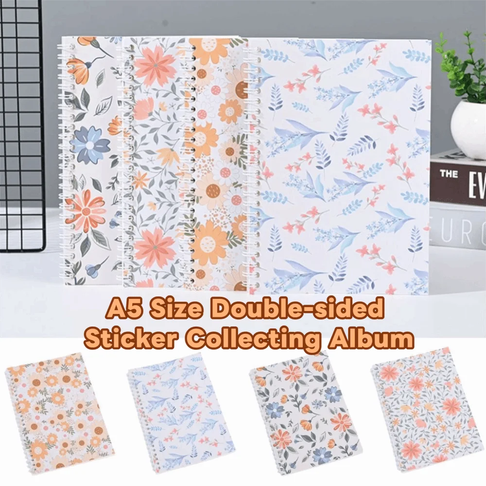 Reusable A5 Size Release Book Stickers Organizer Tape Storage Double-sided Sticker Collecting Album Peaceful Pleasures Health and Wellness