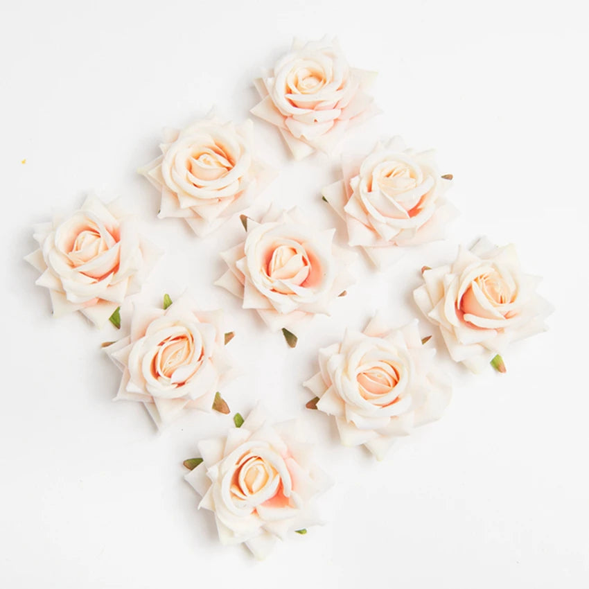 Artificial Silk Rose Flower Heads 5/10 Pcs | Wedding & Home Décor