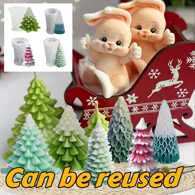 3D Christmas Tree Silicone Mold – Resin, Candle & Soap