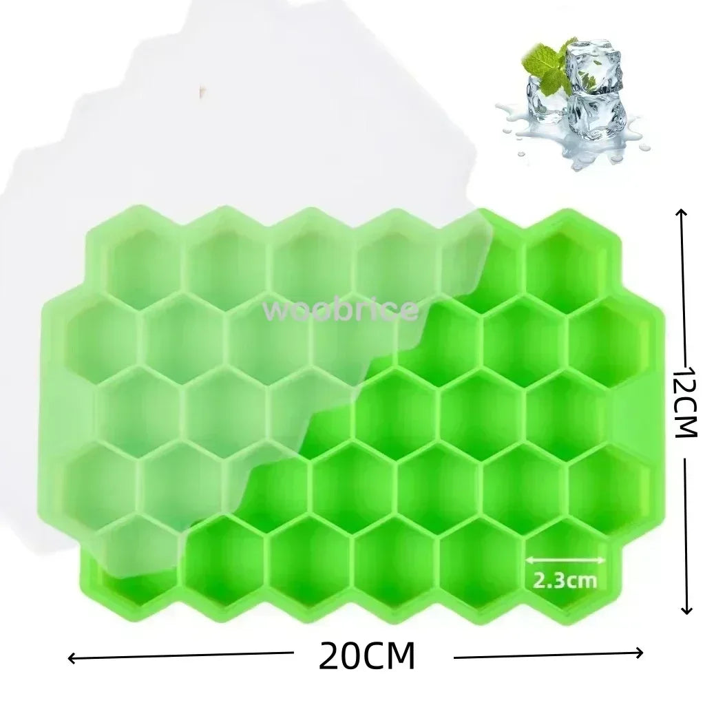 Silicone Honeycomb Ice Cube Tray – 37-Cavity BPA-Free Mold