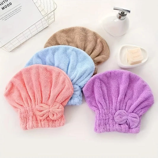 Microfiber Hair Drying Cap – Soft, Fast-Drying Turban Wrap Hair Drying Cap Peaceful Pleasures Health and Wellness