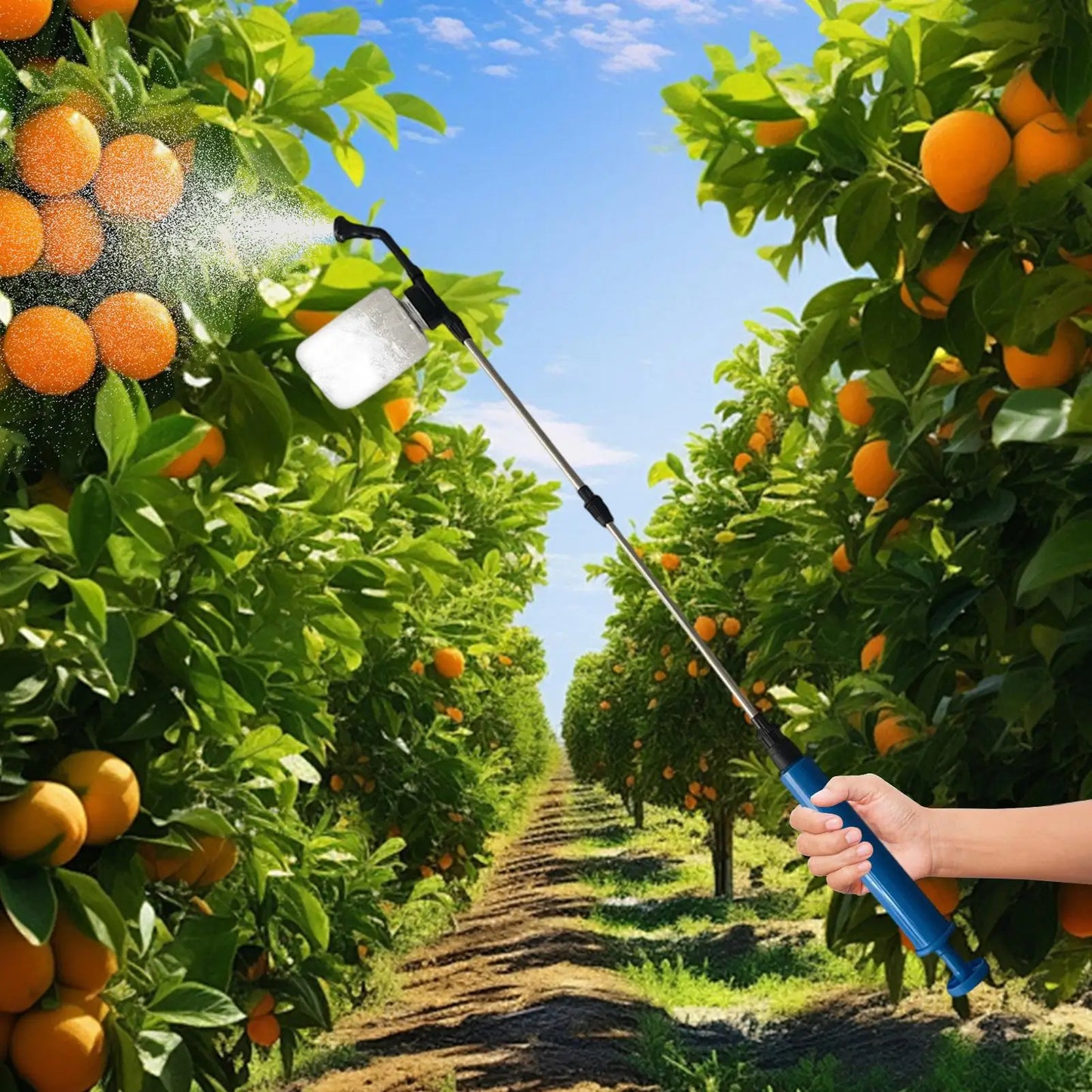 Powder Duster With Telescopic Rod Push Pull Sprayer Transparent Tank For Diatomaceous Earth, Garden Greenhouse Orchard Farm Peaceful Pleasures Health and Wellness
