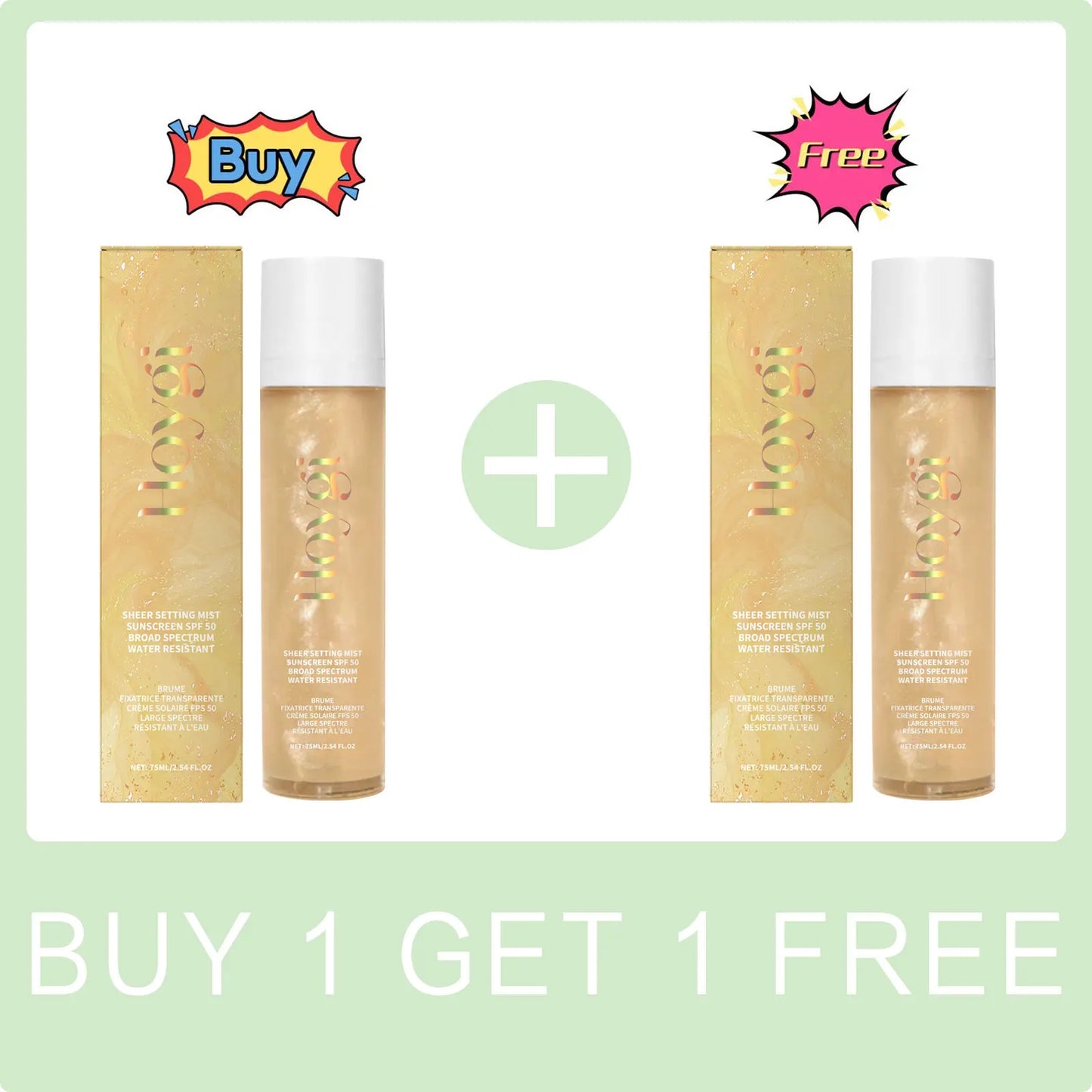 Spf 50+ Setting Sprays for Makeup Waterproof Lasting Oil Control Natural Refreshing Anti UV Sunscreen Finishing Mist Cosmetics Peaceful Pleasures Health and Wellness Buy 1 Get 1 Free