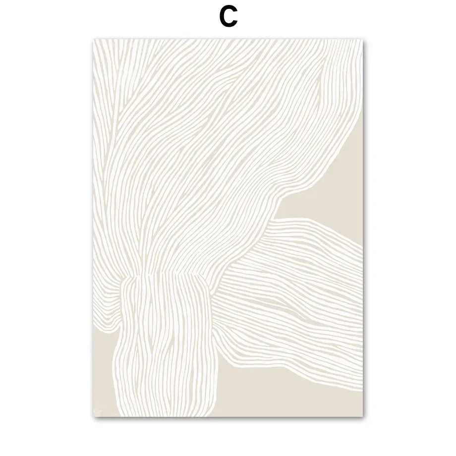 Botanical Leaf & Flower Geometry Canvas Wall Art | Minimalist Print