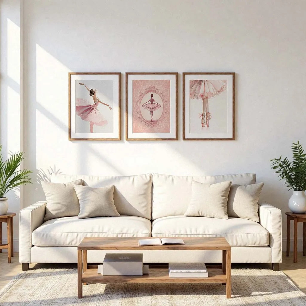 Nordic Style Ballet Dancer Wall Art Pink Watercolor Ballerina Canvas Painting Poster for Girls Bedroom Decor Peaceful Pleasures Health and Wellness