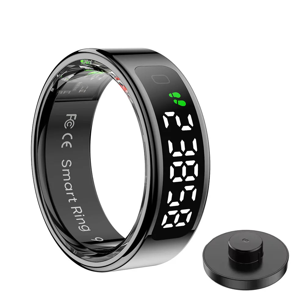 Fashion Smart Ring with Display Screen and Touch, Wireless Charging, Health Manager, IP68 5ATM Waterproof For Men Women 2025 New Peaceful Pleasures Health and Wellness Bk Charging Station 13
