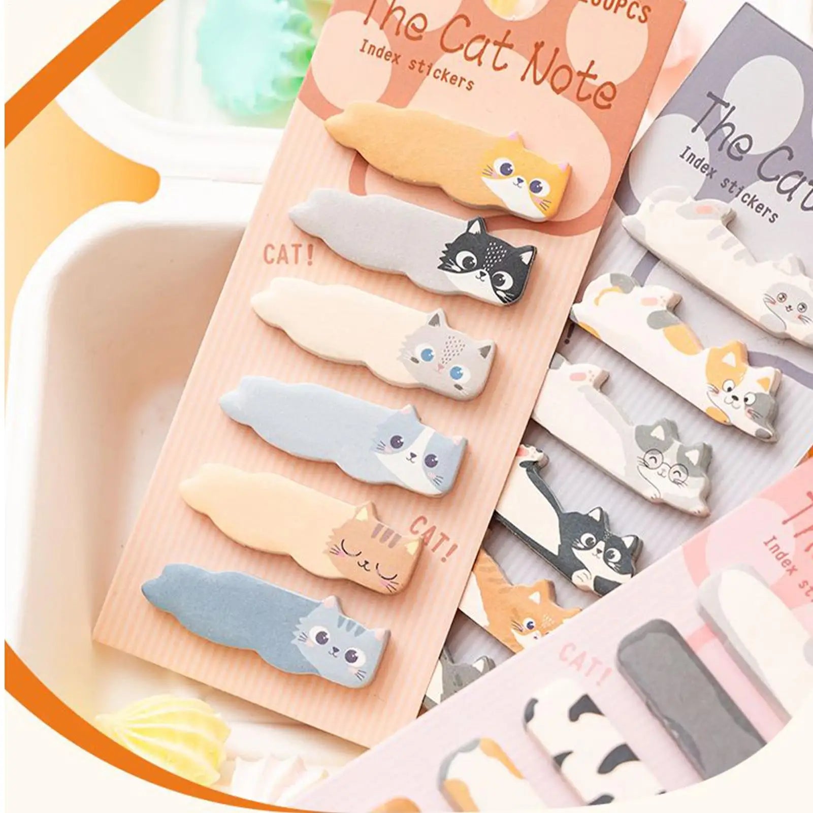 Cute Cat Sticky Notes 180 Sheets of Adorable Cartoon Memo Pads Fun & Functional for Office & School, Women, Students, Teachers Peaceful Pleasures Health and Wellness