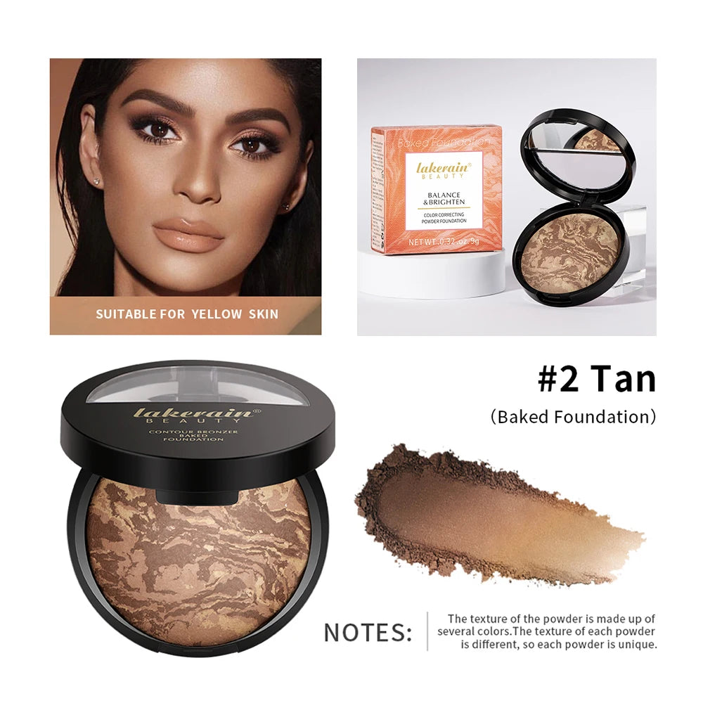 Demi Matte Natural Finish Baked Brighten Color Correcting Powder Foundation Buildable Light to Coverage Oil Control Makeup Peaceful Pleasures Health and Wellness color 2