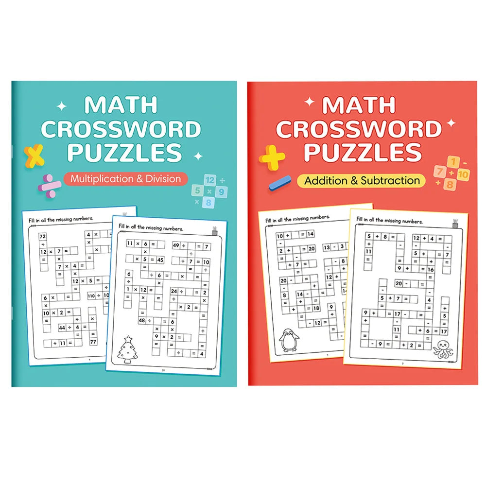 Math Crossword Puzzles Addition Subtraction Multiplication Division