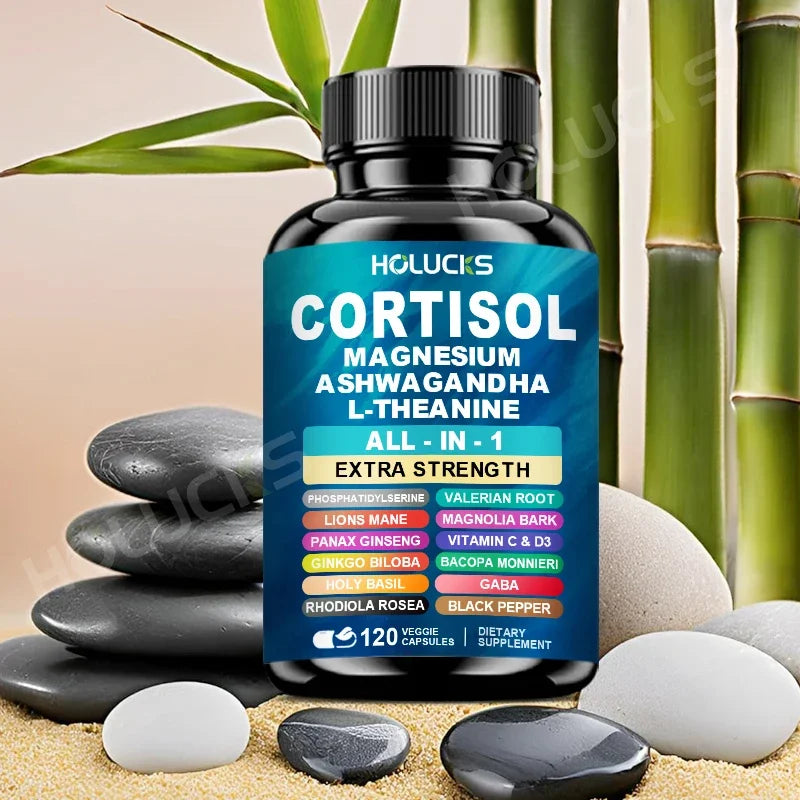 High Absorption Cortisol Capsules, with Vitamin D3, Support Stress Management & Mood, Anxiety Relief & Sleep Quality, Vegan Peaceful Pleasures Health and Wellness