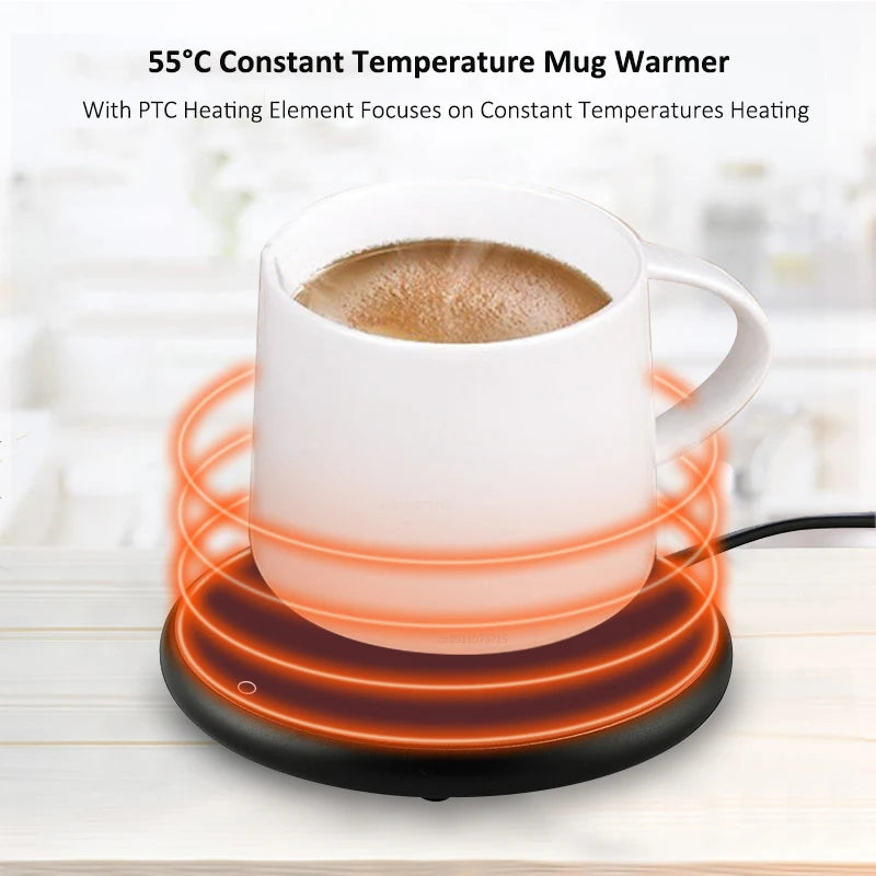 Mug Warmer USB Cup Warmer Coffee Cup Heater Thermostatic Heating Coaster Cup Electric Milk Tea Coffee Mug Warmer for Office Home Peaceful Pleasures Health and Wellness