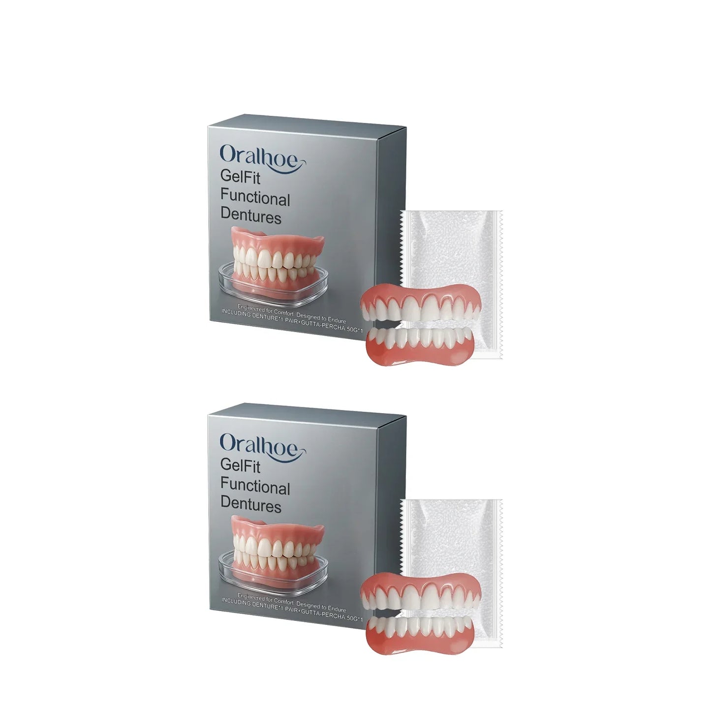 Temporary Veneers Denture Set – Upper & Lower False Teeth Kit