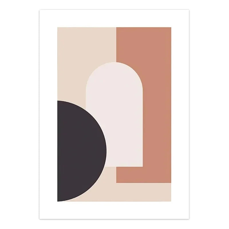 Blush Pink Abstract Geometric Scandinavian Canvas Wall Art Print