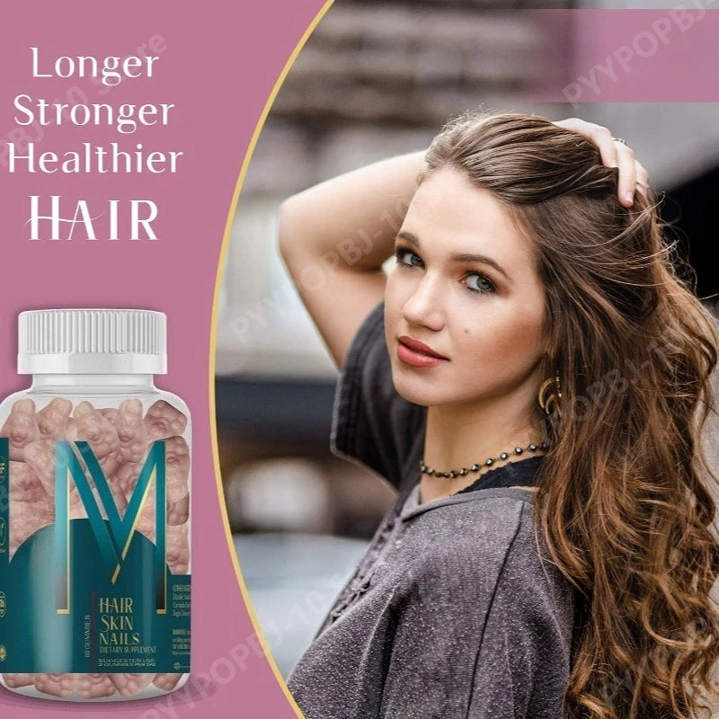 Hair Skin & Nail Biotin Gummy Vitamins – 60 Count Daily