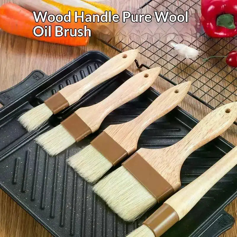 Wooden Handle Bristle Pastry & BBQ Basting Brush | Flat Baking
