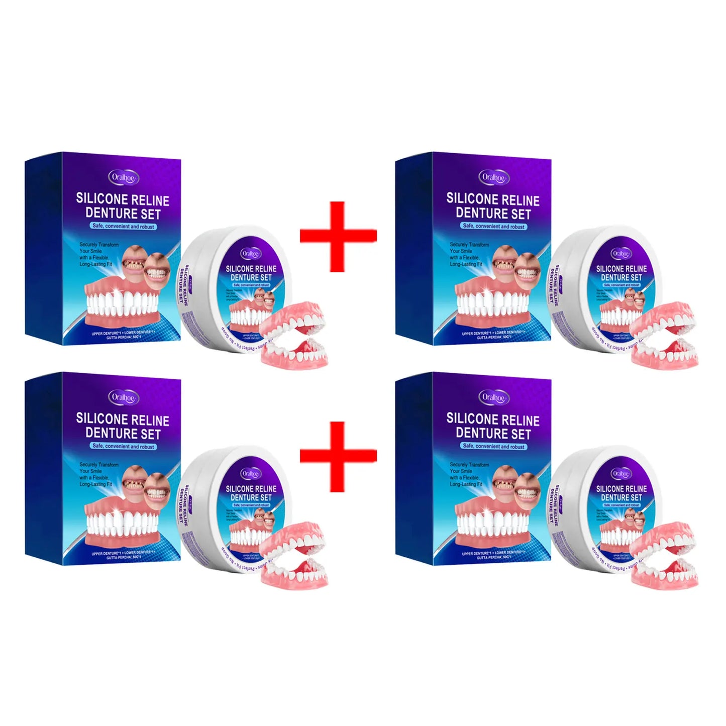 Silicone Temporary Denture Kit – Adjustable False Teeth Smile