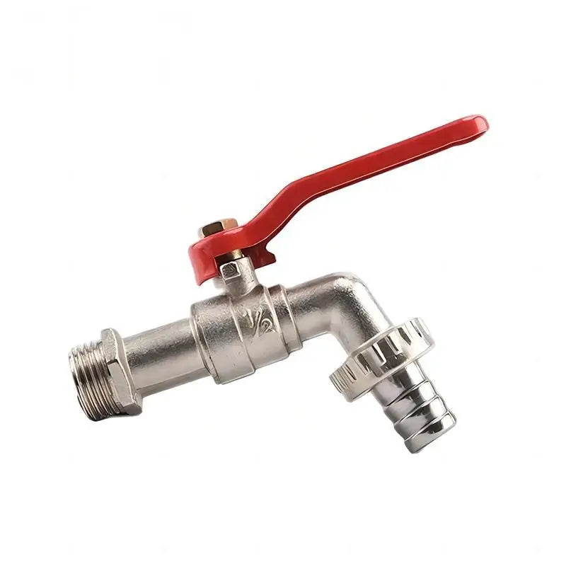 1pc Garden Watering Garden Irrigation Accessory 1/2x3/4 Lever Water Tap Zinc Alloy With Red Handle Faucet Adapter Hose Plug Peaceful Pleasures Health and Wellness