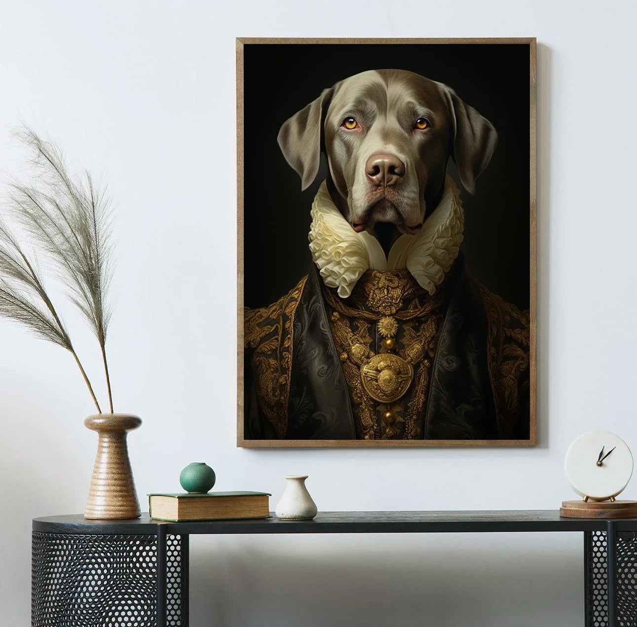 Funny Renaissance Labrador Dog Canvas Wall Art | Royal Pet Portrait