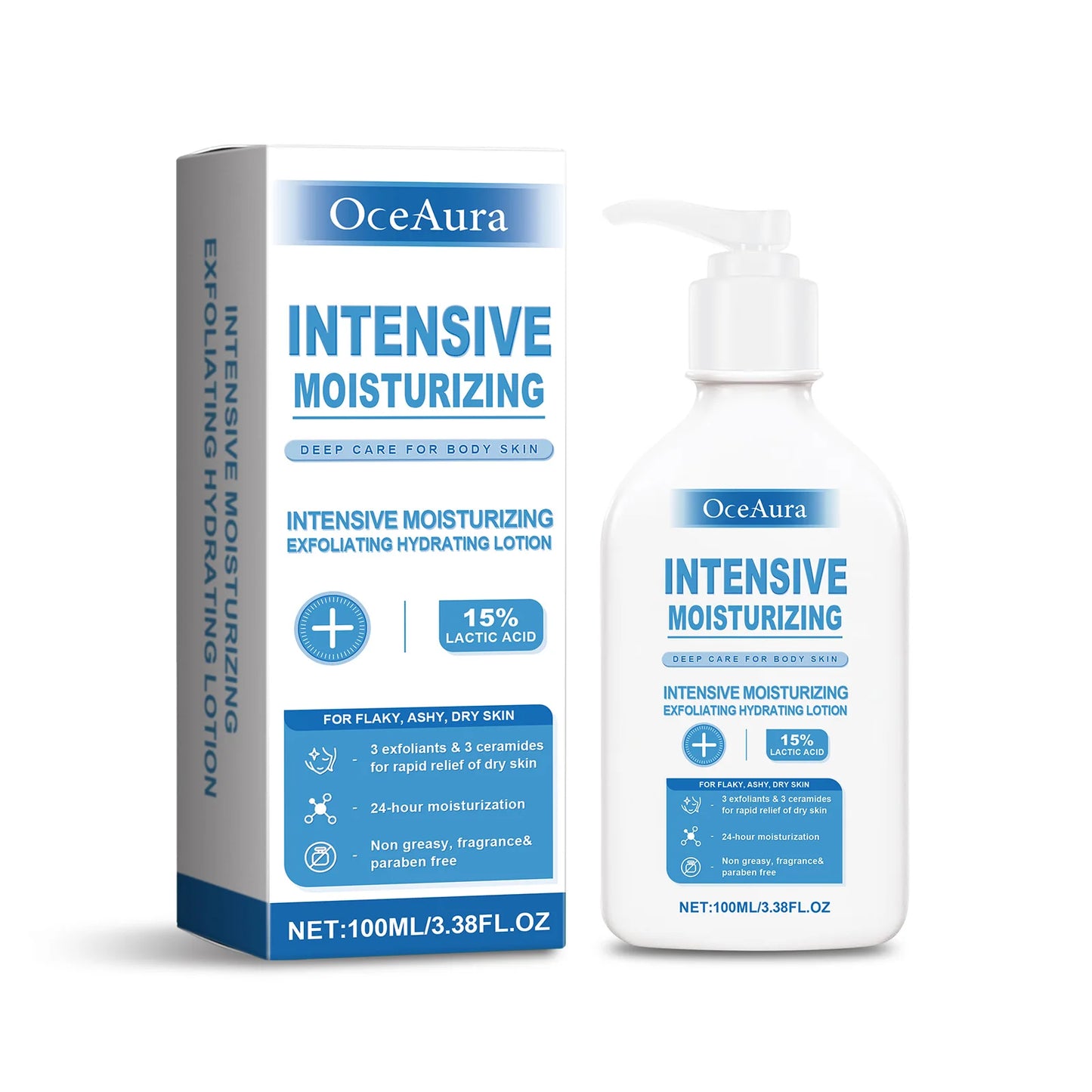 OceAura Intensive Body Lotion – Lactic Acid & Ceramide Moisturizer