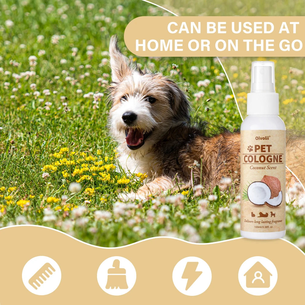 Pet Deodorizing Spray Dogs Coconut Scent Dog Cologne Long Lasting