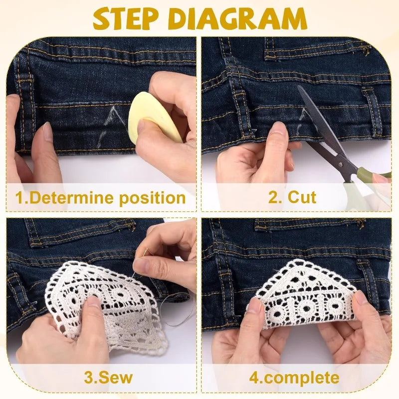 6-piece Lace Jeans Waist Extension Strap Adjustable Suitable Women's