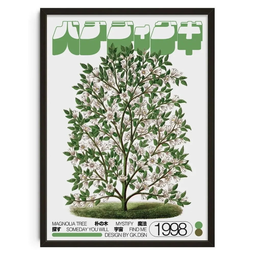 Japanese Retro Floral Canvas Wall Art | Unframed Poster